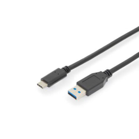 Digitus USB-Kabel USB 3.2 Gen1 USB-C® Stecker, USB-A Stecker 1.00 m Schwarz doppelt geschirmt AK-30 (1/3)