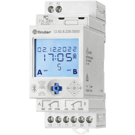 Finder 12.B2.8.230.0000 Zeitschaltuhr für Hutschiene 12.B2.8.230.0000  Astronomisch, Zufallsschaltun