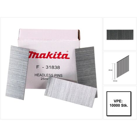 Makita Stifte Pins 25 x 0,6 mm 10000 Stück ( F-31838 ) für Akku Pintacker DPT351 / DPT353