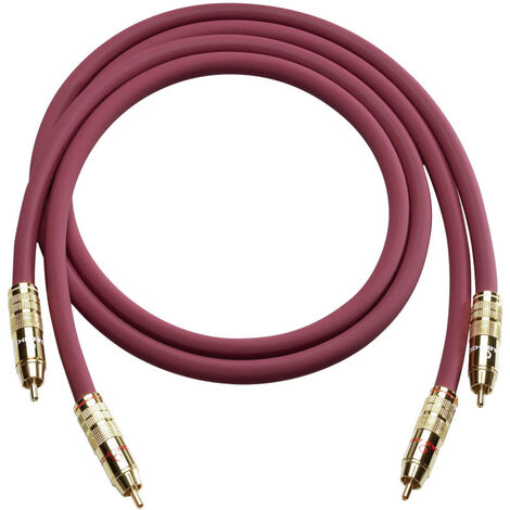 Cinch Audio Anschlusskabel [2x Cinch-Stecker - 2x Cinch-Stecker] 0.50 m Bordeaux vergoldete Steckkon