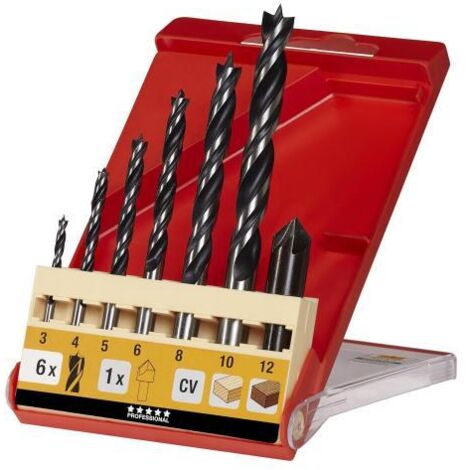 KWB Einhell 49514200 7er-Set Stahlspitzen, zwei Schmiegen für Holz + Senker (1/4)