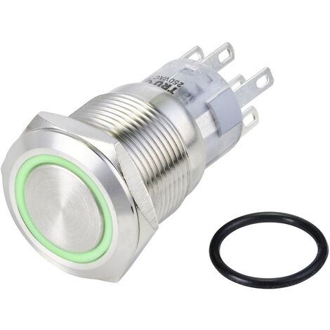 TRU COMPONENTS TC-10090980 LAS1-AGQ-22ZE/G/24V/S Vandalismusgeschützter Drucktaster 250 V/AC 3 A 2 x (1/2)