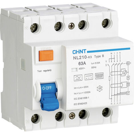 Chint 782009  Fehlerstrom-Schutzschalter allstromsensitiver FI B/10 kA   3polig 40 A 0.3 A