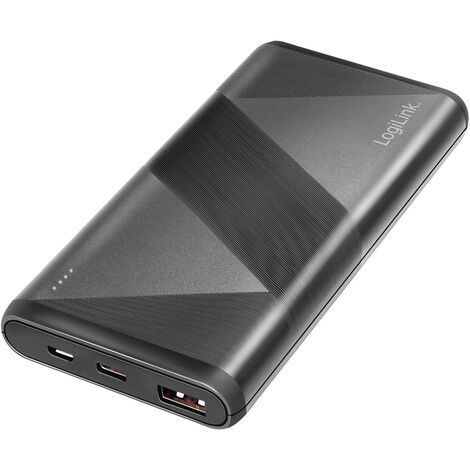 LogiLink PA0275 Akkupack 10000 mAh Quick Charge 3.0, Fast Charge, USB PD 2.0 LiPo  Schwarz (1/5)