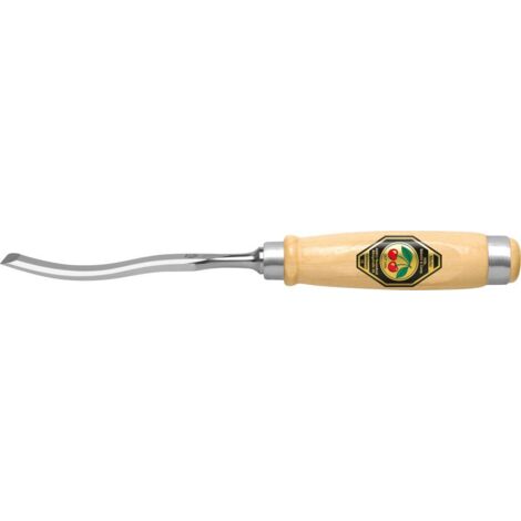 Kirschen Stechbeitel mit Weißbuchenheft geschwungene Form, 20 mm