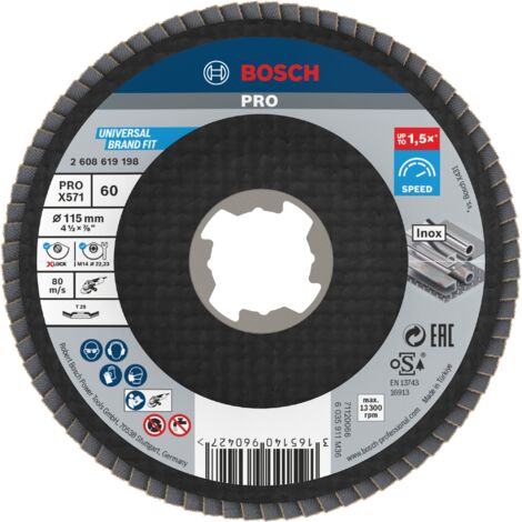 Bosch Accessories 2608619198 Fächerschleifscheibe Durchmesser 115 cm Körnung (num)=60 1 St. (1/5)