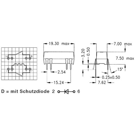 Meder DIP05-2A72-21D Relay with Diode 5V 2xEIN 200 Ohm DIP Reed Relay 086744 Meder DIP05-2A72-21D Relay with Diode 5V 2xEIN 200 Ohm DIP Reed Relay 086744