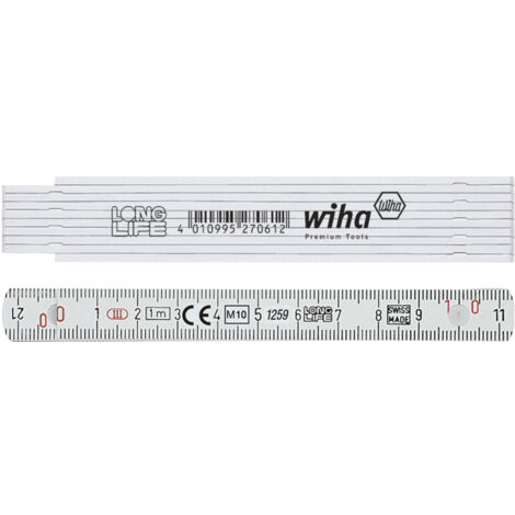 Wiha Gliedermaßstab Longlife® 1 m metrisch, 10 Glieder 13 mm (27062)