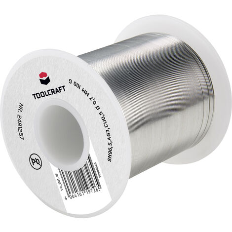 TOOLCRAFT Lötzinn, bleifrei Spule Sn96,5Ag3Cu0,5 ROL1 100 g 0.7 mm (1/5)