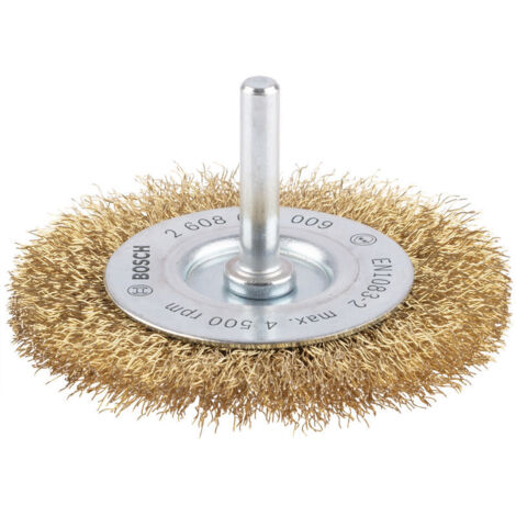 Bosch Accessories Scheibenbürste, gewellt, vermessingt, 75 mm, 0,2 mm, 10 mm, 4500 U/ min 26086220