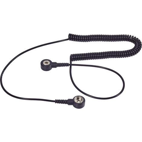 Wolfgang Warmbier 2100.752.3.10 ESD-Erdungskabel 2.40 m Druckknopf 10 mm, Druckknopf 3 mm