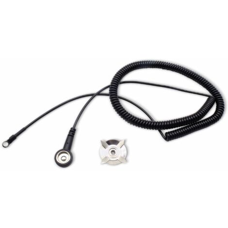 Quadrios  ESD-Erdungskabel   3.00 m Klemme, Druckknopf 10 mm, Ringkabelschuhanschluss