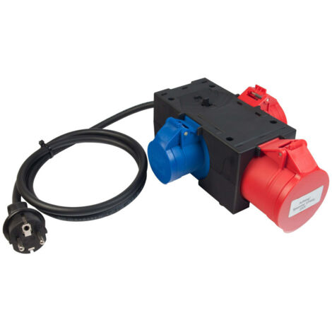 Benning 044147 Messadapter  Schutzkontakt-Stecker - CEE-Cara-Kupplung, CEE-Kupplung  Rot, Blau (1/5)