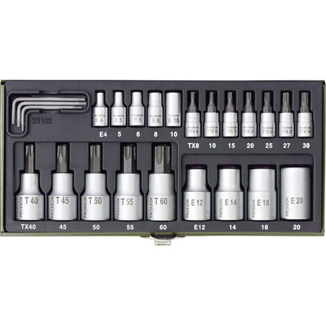 Proxxon Industrial Steckschlüssel-Bit-Einsatz-Set 1/4" (6.3 mm), 1/2" (12.5 mm) 24teilig 23 102 (1/4)
