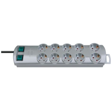 Brennenstuhl 1153390120 Steckdosenleiste mit Schalter 10fach Silber Schutzkontakt 1 St.