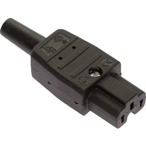 AS Schwabe 62083 Warmgeräte-Steckverbinder  Stecker, gerade Gesamtpolzahl: 2 10 A Schwarz 1 St.