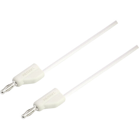 VOLTCRAFT MSB-300 Messleitung Lamellenstecker 4 mm Lamellenstecker 4 mm 2.00 m Weiß 1 St. (1/3)