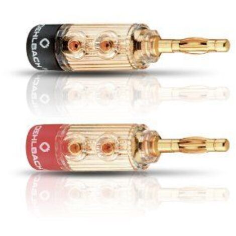Oehlbach 3030 Lautsprecher-Steckverbinder Stecker, gerade   Gold, Rot, Schwarz 4 St.