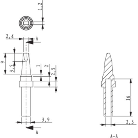 TOOLCRAFT HF-3,2MF Lötspitze Meißelform Spitzen-Größe 3.2 mm Spitzen-Länge 17 mm Inhalt 1 St. – Electronic Schweiz
