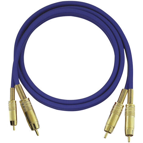 Cinch Audio Anschlusskabel [2x Cinch-Stecker - 2x Cinch-Stecker] 0.50 m Blau vergoldete Steckkontakt