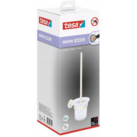 Portaspazzolino Tesa MOON WHITE In Vetro Satinato - Senza Foratura, Adesivo Incluso - Foto 8