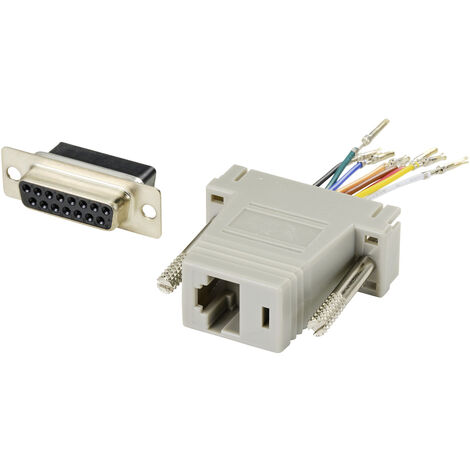 TRU COMPONENTS D-SUB Adapter D-SUB-Buchse 15pol. - RJ45-Buchse 1 St. (1/5)