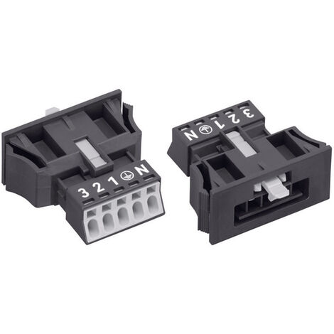 WAGO 890-715 Netz-Steckverbinder WINSTA MINI Stecker, gerade Gesamtpolzahl: 4 + PE 16 A Schwarz 1 St