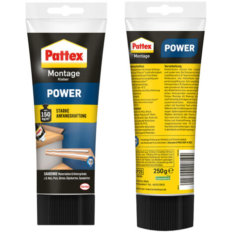 Pattex Power Montagekleber Herstellerfarbe Weiß PXP25 250 g