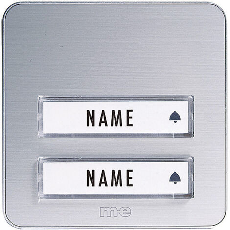 m-e modern-electronics KTA-2 A/S Klingelplatte mit Namensschild 2fach Silber 12 V/1 A