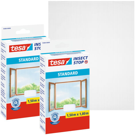 tesa STANDARD 55680-00500-04 Fliegengitter   (B x H) 150 cm x 180 cm Weiß 2 St.