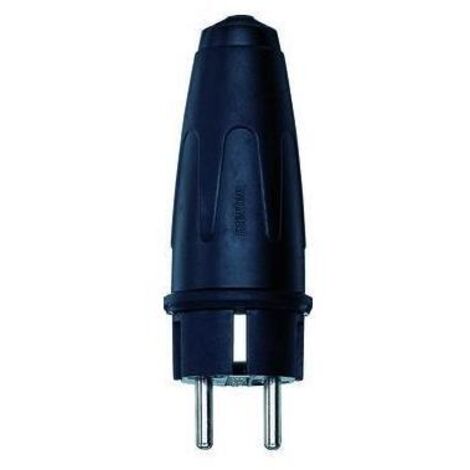 Schneider Electric 122051 Schutzkontaktstecker Vollgummi  250 V Schwarz IP20