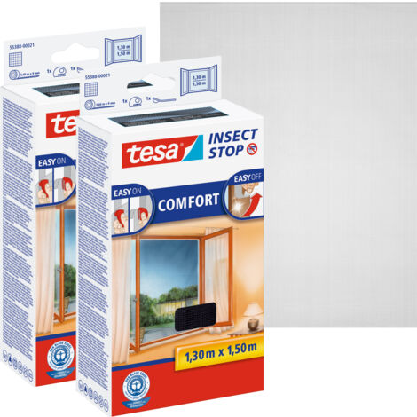 tesa COMFORT 55388-00500-01 Fliegengitter   (B x H) 130 cm x 150 cm Anthrazit 2 St.