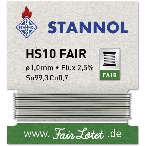 Stannol HS10-Fair Lötzinn Wickel Sn99,3Cu0,7 ROM1 5 g 1 mm (1/3)