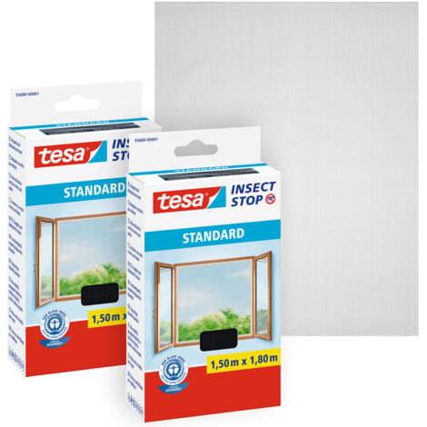 tesa STANDARD 55680-00501-04 Fliegengitter (B x H) 150 cm x 180 cm Anthrazit 2 St.