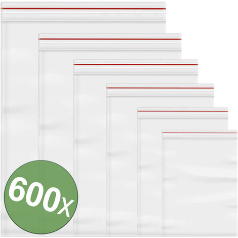 Druckverschlussbeutel ohne Beschriftungsstreifen  Transparent Polyethylen  600 St.