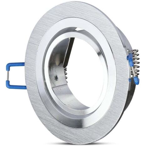 V-TAC VT-782RD Runder verstellbarer LED-Einbaustrahler aus gebürstetem Aluminium GU10 GU5.3 sku 3600