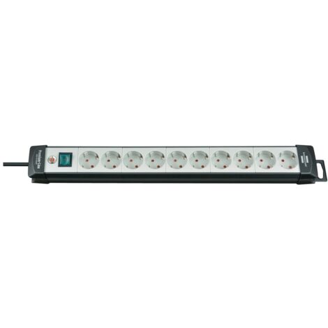 Brennenstuhl 1951500100 Steckdosenleiste mit Schalter 10fach Schwarz, Lichtgrau Schutzkontakt 1 St.