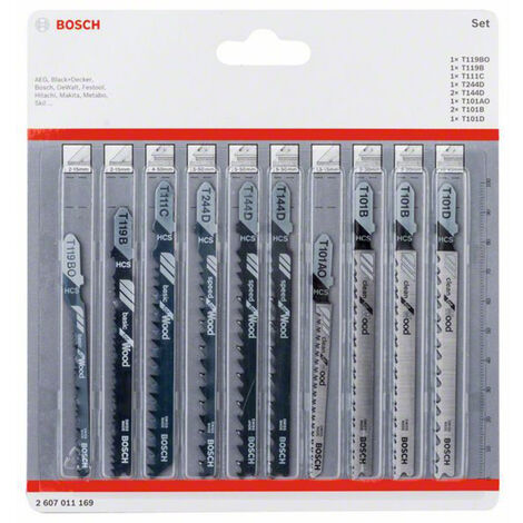 Bosch Accessories 2607011169 Stichsägeblatt-Set Wood, 10-teilig 10 St.