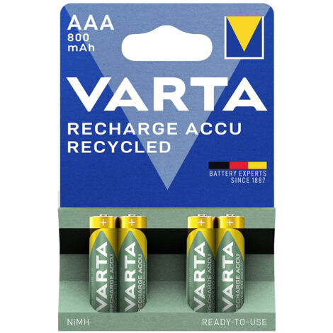 Varta RECH.AC.RECYC.AAA800mAh BLI4 Micro (AAA)-Akku NiMH 800 mAh 1.2 V 4 St.