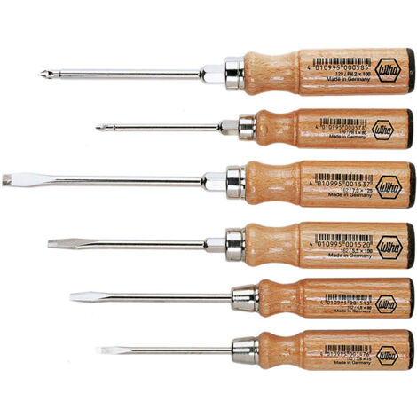 Wiha Holz-Schraubendreher Set Schlitz, Phillips 6-tlg. (07149)