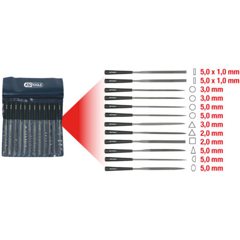 KS Tools Nadelfeilen-Satz mit Kunststoffheft, 12-tlg