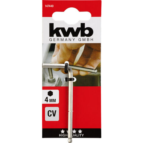 Kraftwerk Inbusschlüssel Mit Kugelkopf - 4 Mm, 144 Mm Lang Aus S2-Stahl