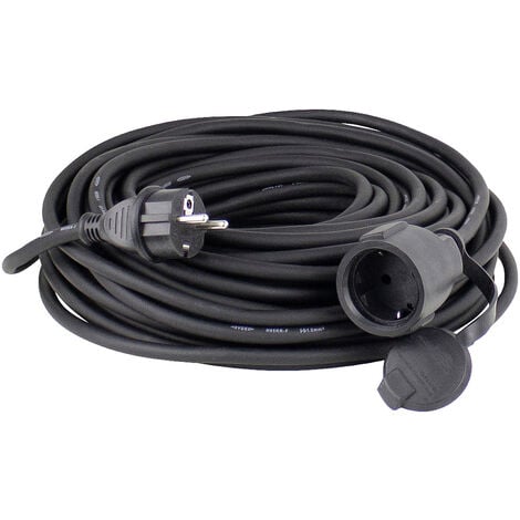 AS Schwabe 60310 Strom Verlängerungskabel   Schwarz 10.00 m H05RR-F 3G 1,5 mm²