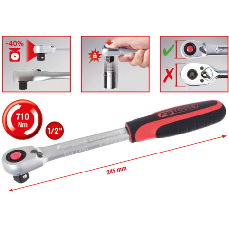 KS TOOLS 1/2" SlimPOWER Umschaltknarre,72 Zahn ( 920.1290 )