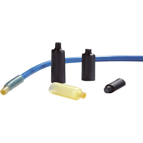 50x Lumonic Warmschrumpf-Endkappen Mit Kleber – 20 Auf 6 Mm, 3:1 Schrumpfrate, Schwarz, Vernetztes Polyolefin – Wasserdicht Für Kabel, Rohre & Seile