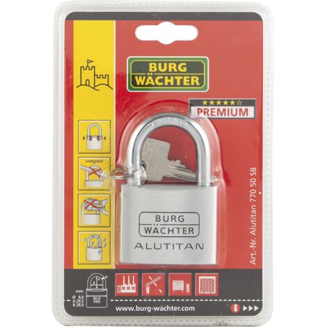 Burg Wächter Vorhangschloss 28x29,5 mm Schloss Vorhängeschloss Bügelschloss
