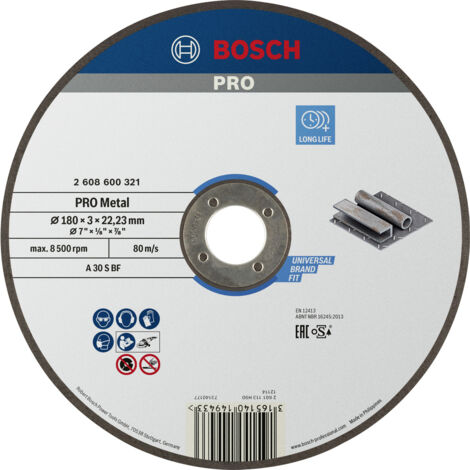 Bosch Accessories  2608600321 Trennscheibe gerade 180 mm 1 St. Metall
