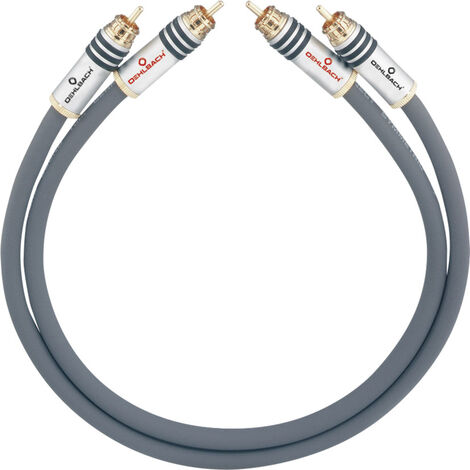 Cinch Audio Anschlusskabel [2x Cinch-Stecker - 2x Cinch-Stecker] 0.50 m Anthrazit vergoldete Steckko