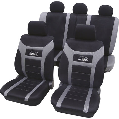 Universal Echt Leder Auto Sitzbezug grau für fast alle PKW, für Fahrersitz  oder Beifahrersitz