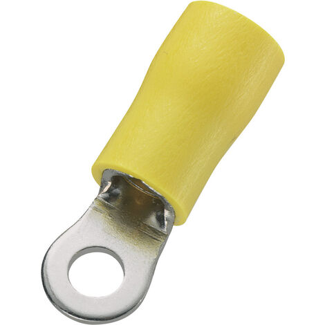 TRU COMPONENTS 738406 Ringkabelschuh Querschnitt (max.)=6 mm² Loch-Ø=10.5 mm Teilisoliert Gelb 50 S
